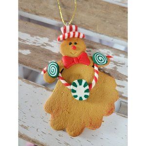 Gingerbread lady dress peppermint green vintage ornament Xmas holiday tree